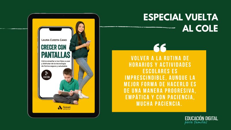 Libro Crecer con Pantallas de Laura Cuesta Cano